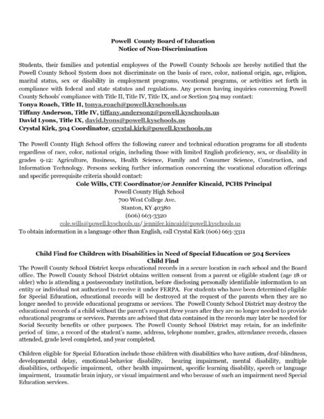 notice of non descrimination